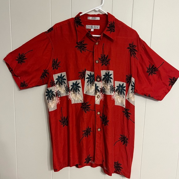 Imprints‎ Red Hawaiian style shirt, size L - Picture 1 of 3